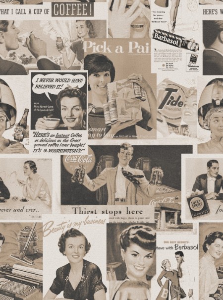 Picture of Retro Ads Sepia - WP20070
