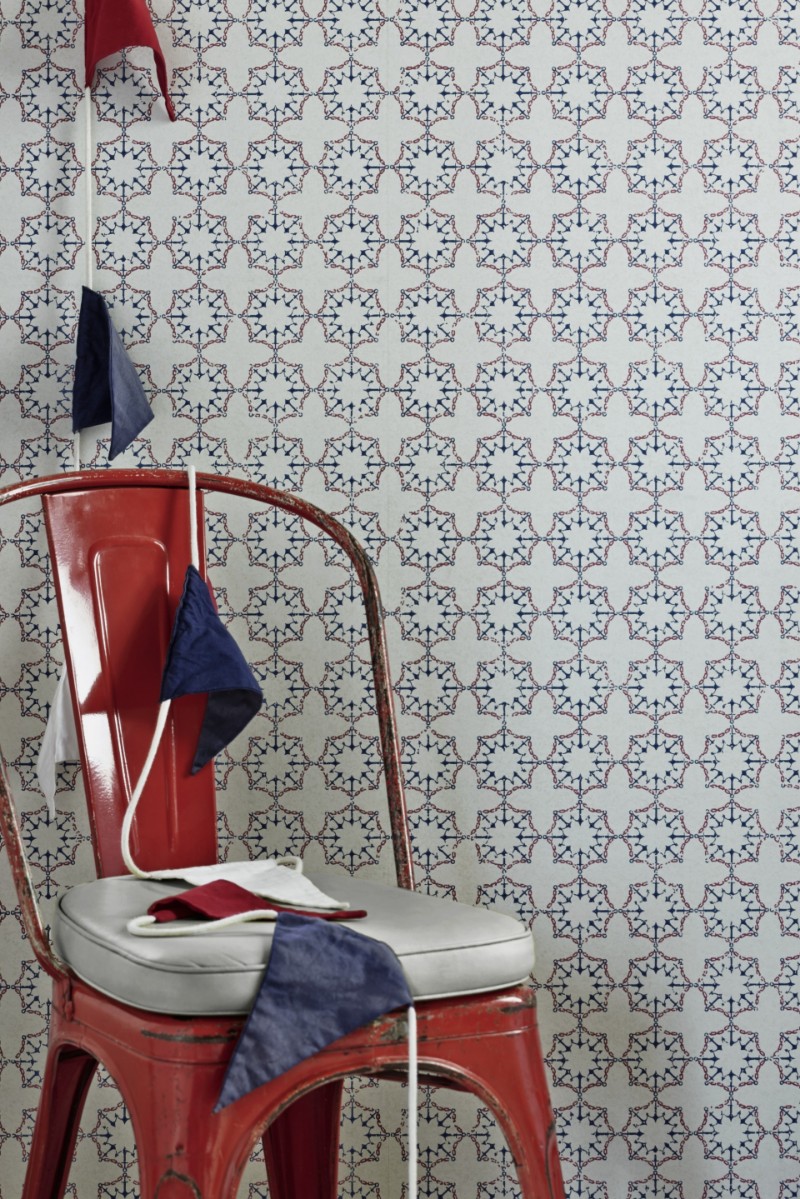 Afbeeldingen van Anchor Tile - Red, White, Blue - BG1000101