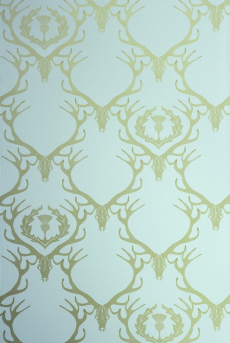 Image de Deer Damask - Duck Egg Blue & Antique Gold - BG0100401