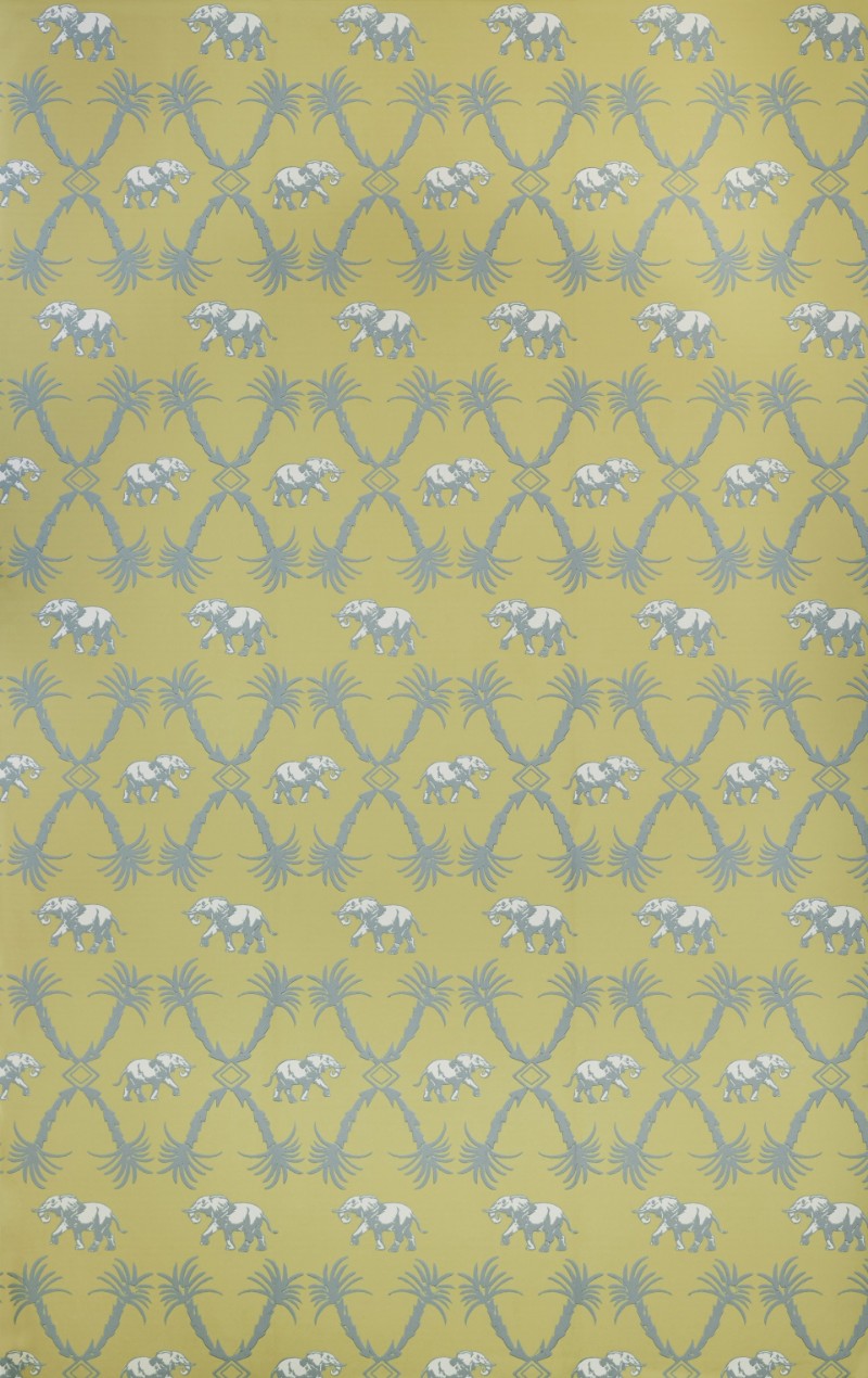 Picture of Elephant Palm  - Ochre/Blue - BG2100202