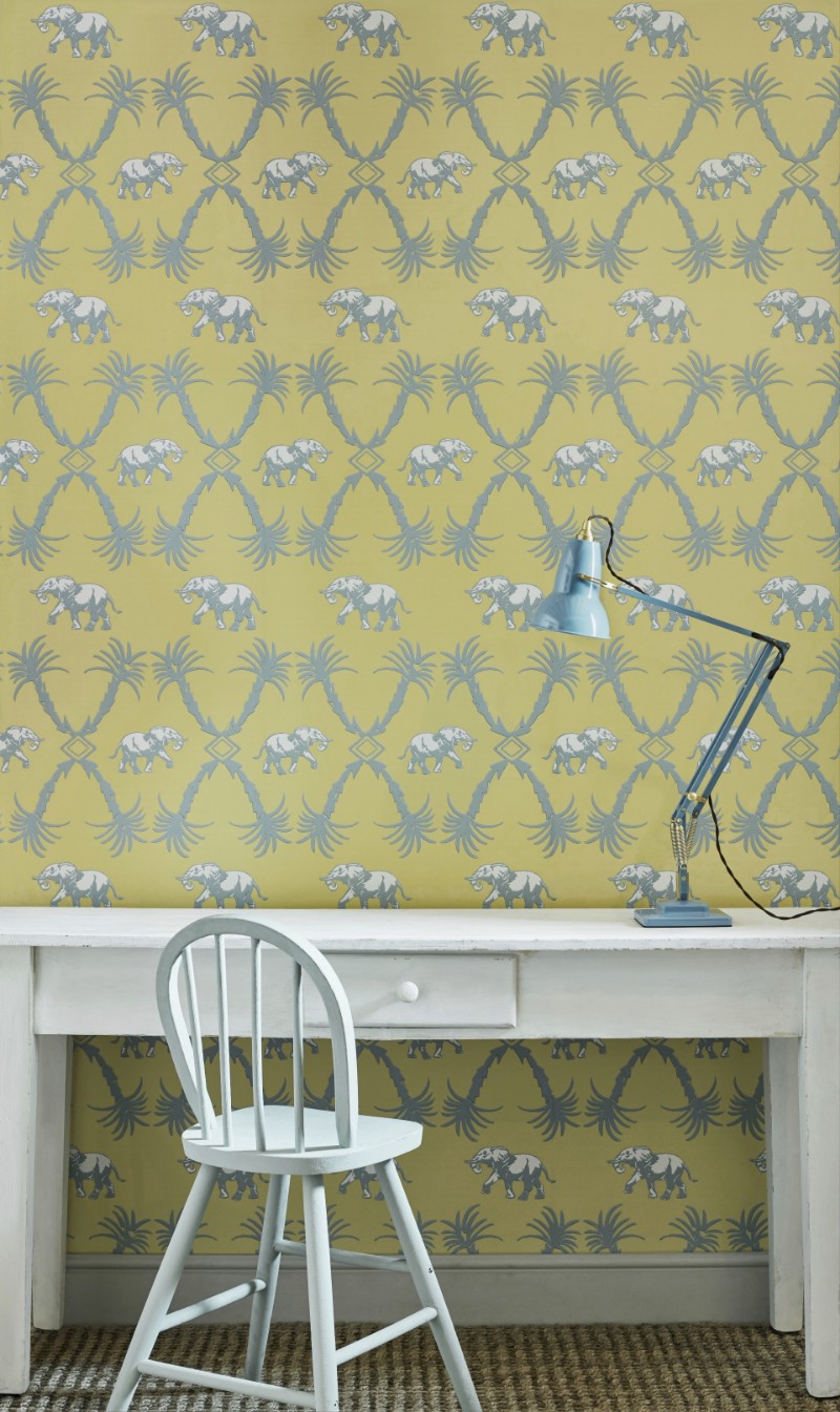 Picture of Elephant Palm  - Ochre/Blue - BG2100202