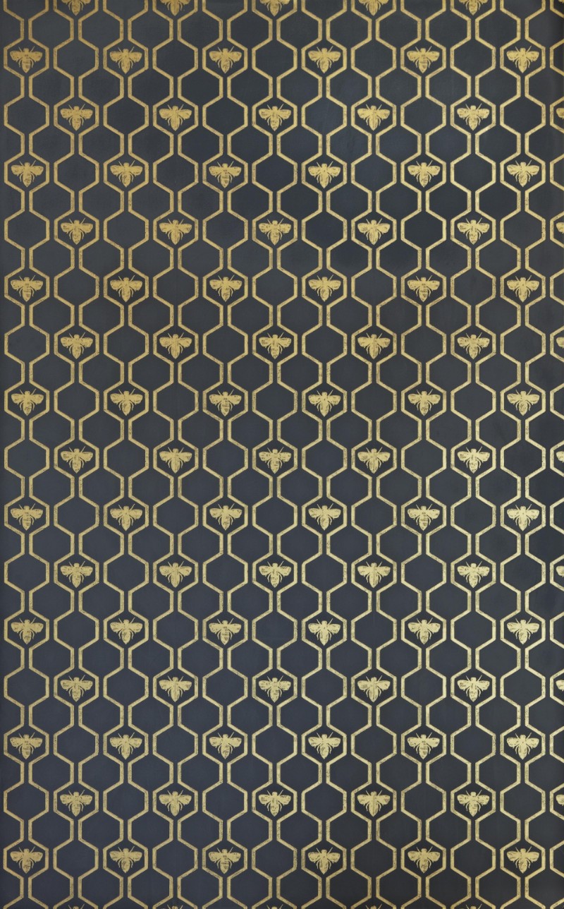 Picture of Honey Bees - Gold on Charcoal - BG0700201