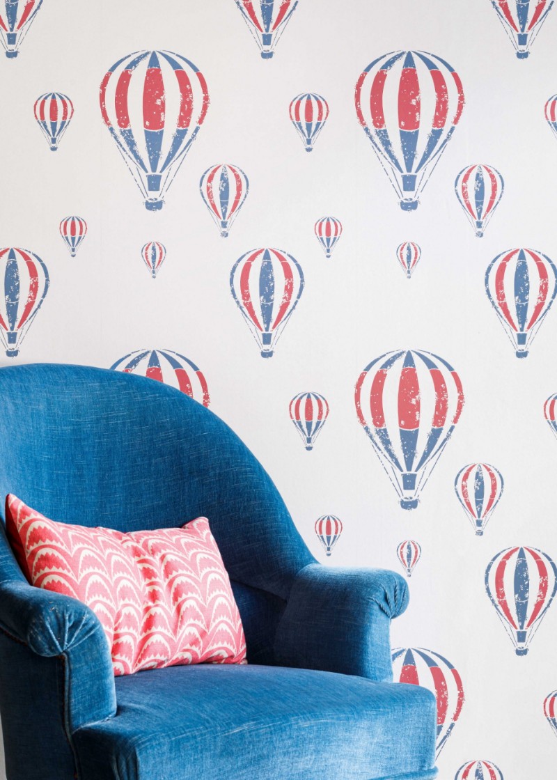 Bild på Hot Air Balloons  - Red, White, Blue - BG2600102