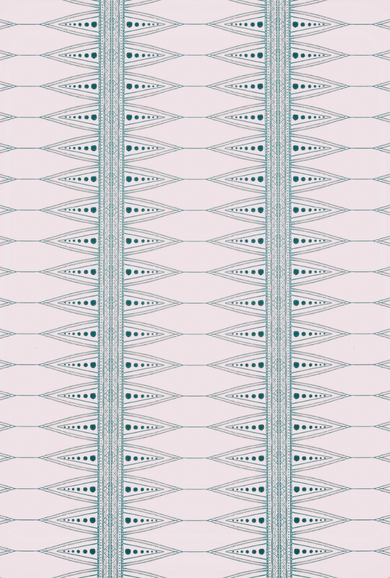 Picture of Indian Stripe  - Pink/Teal - BG2200202