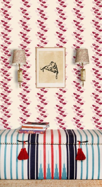 Bild vun Oak Leaves - Red/Pink - BG2700102