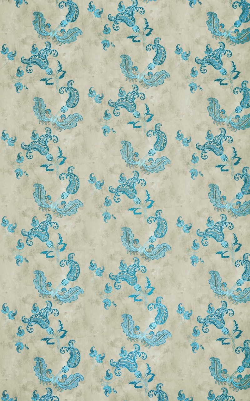 Image de Paisley - Turquoise on Old Grey - BG0800202