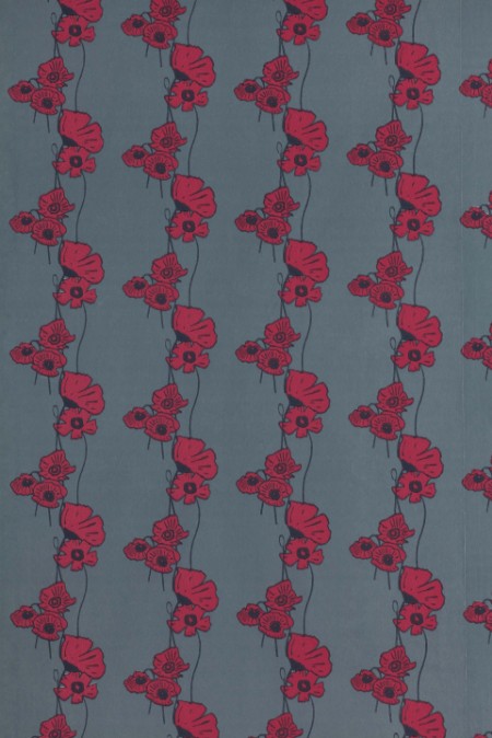 Image de Poppy Fields - Red on Gunmetal - BG1500202
