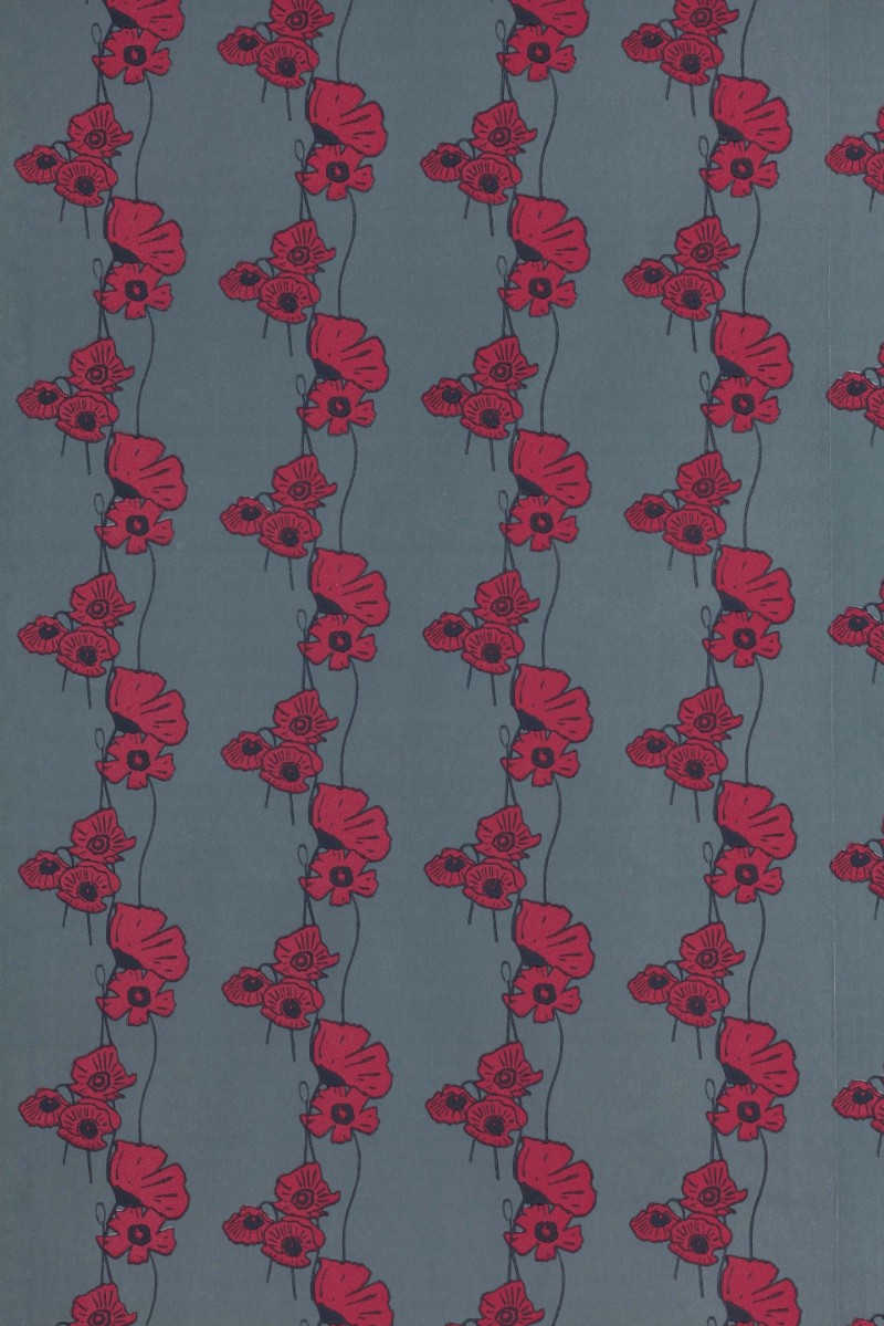 Picture of Poppy Fields - Red on Gunmetal - BG1500202