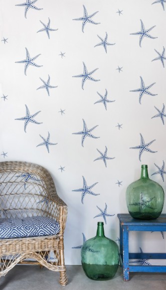 Picture of Starfish - Blue on Parchment  - BG2200102