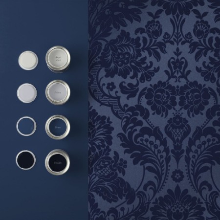 Picture of Gothic Damask Flock Cobalt - 104563