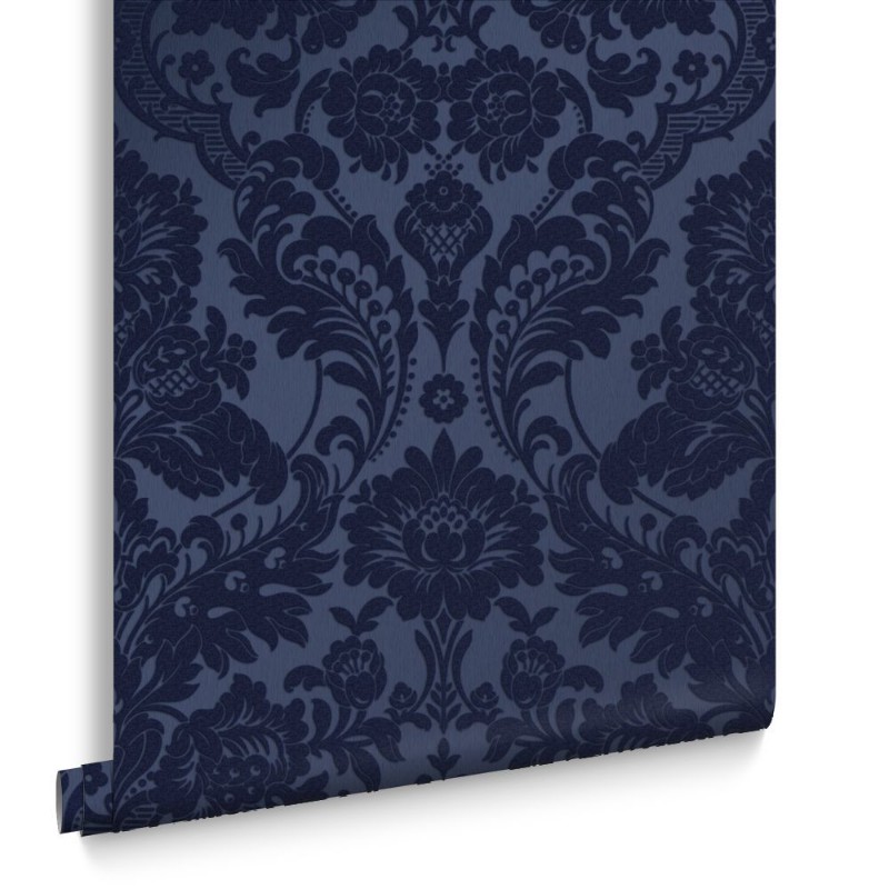 Picture of Gothic Damask Flock Cobalt - 104563