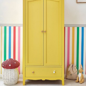 Picture of Country Critters Chunky Stripe White / Rainbow - 118585