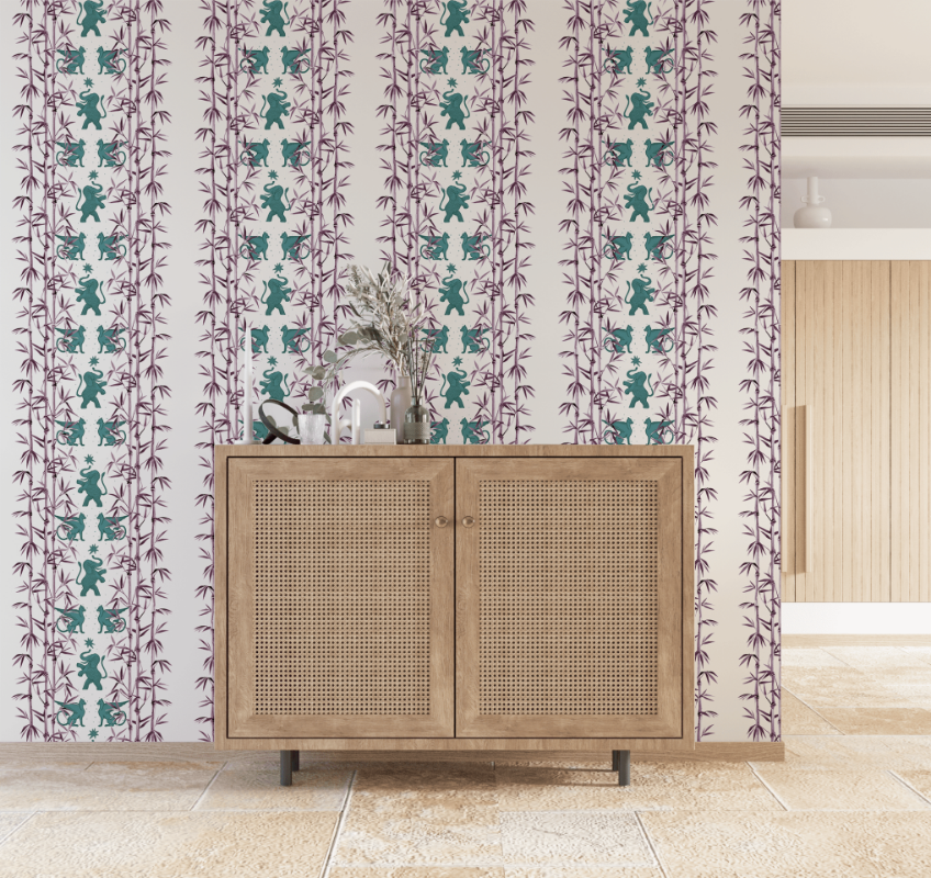 Bild på Eclectic Bamboo Purple Turquoise - PW-Ecbampurtur