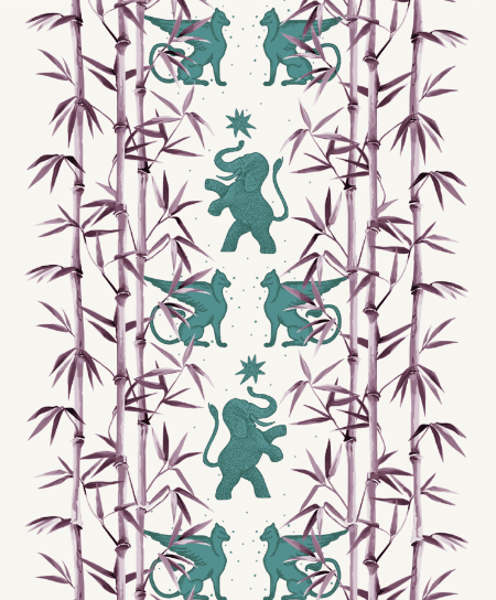 Bild på Eclectic Bamboo Purple Turquoise - PW-Ecbampurtur