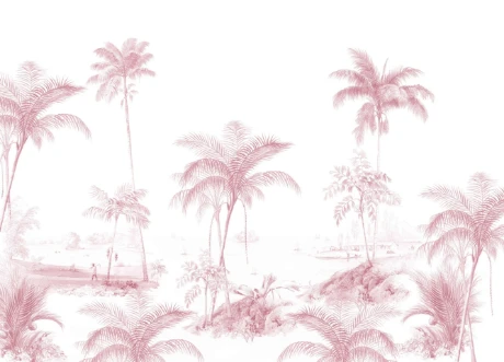 Bild på Exotic palms Pink Mural  - Mur-Basic-Exotic-Palms-Pink-4*2.80