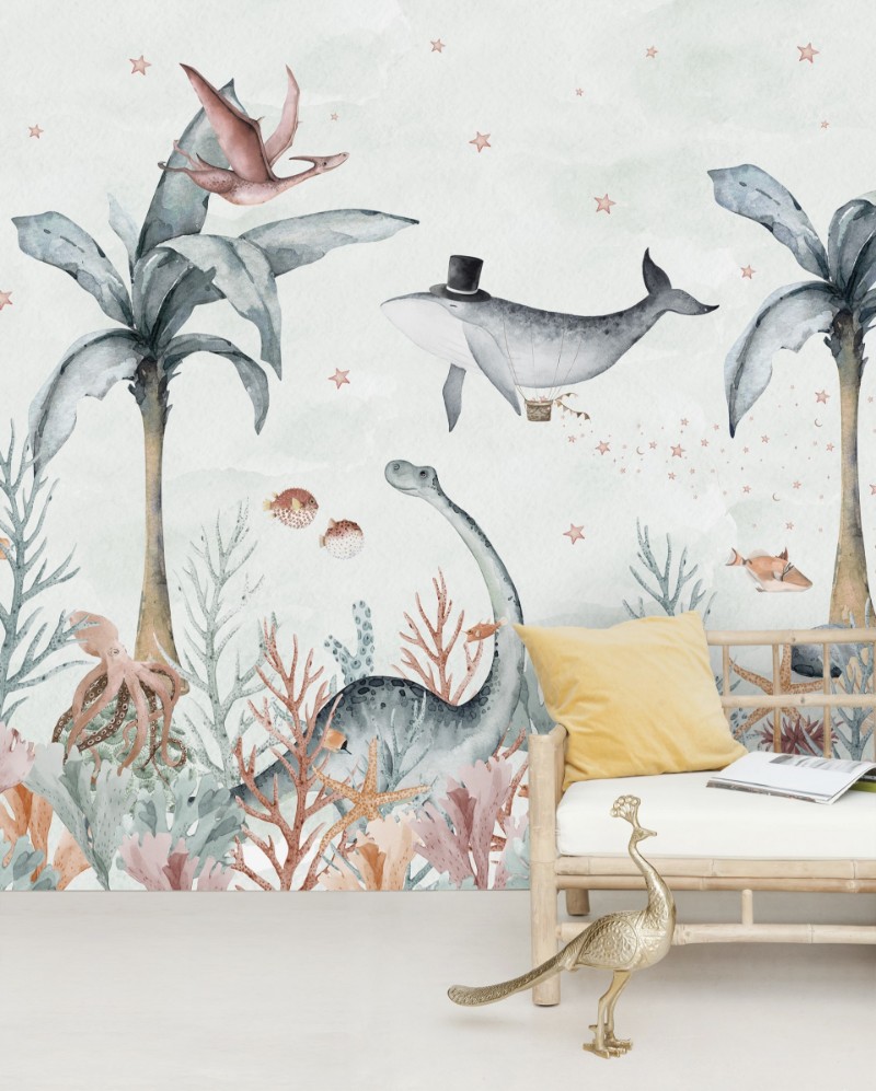 Bild på Flying Whale Mural  - Mur-Basic-FlyingWhale-4*2.80