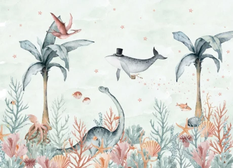 Bild på Flying Whale Mural  - Mur-Basic-FlyingWhale-4*2.80