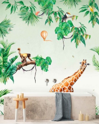 Bild på Monkey Jungle Wallpaper Mural 4mx2.80 - MUR-MonkeyJun-Basic-4*2.80