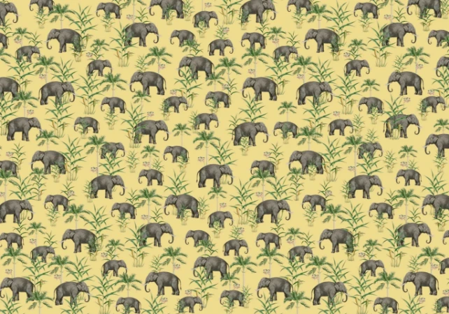 Picture of Oscar the Elephant Yellow Mural - Mur-Basic-OscYel-4*2.80