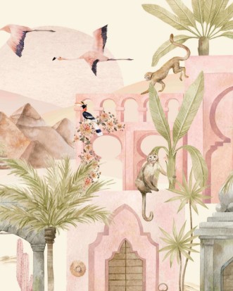 Bild på Pink oasis Mural  - Mur-Basic-Pink-Oasis-4*2.80