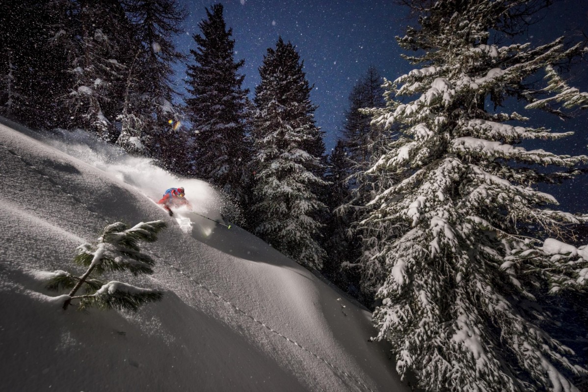 Afbeeldingen van Night powder turns with Adrien Coirier