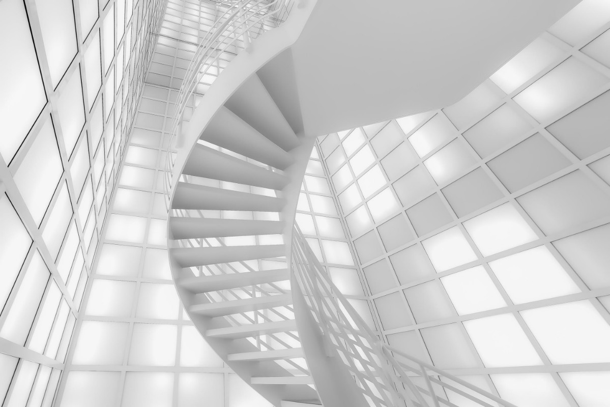 Afbeeldingen van Stairs in White