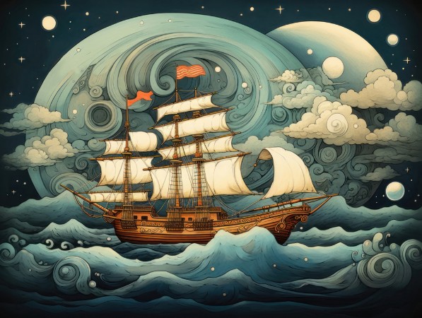 Afbeeldingen van Pirates at Sea