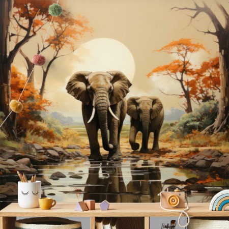 Picture of Walking Elephants
