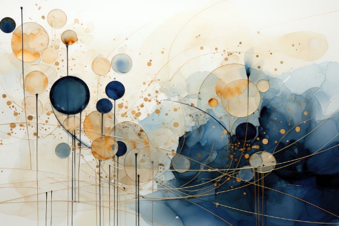 Picture of Abstrakta bubblor och linjer