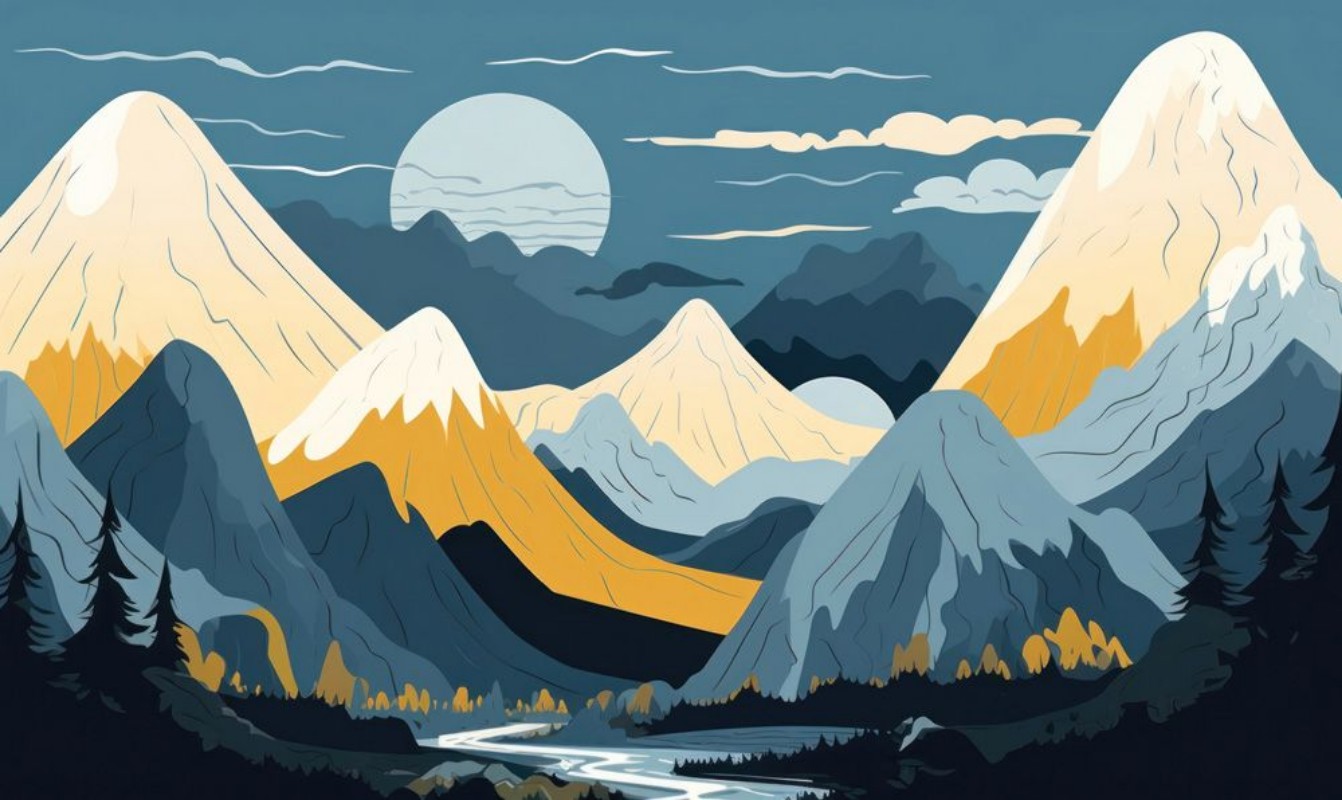 Slika Sketched Montainview