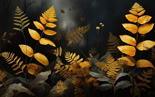 Image de Feuilles dans l'obscurité