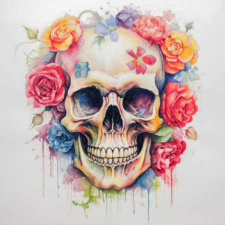 Bild vun Flowery Skull