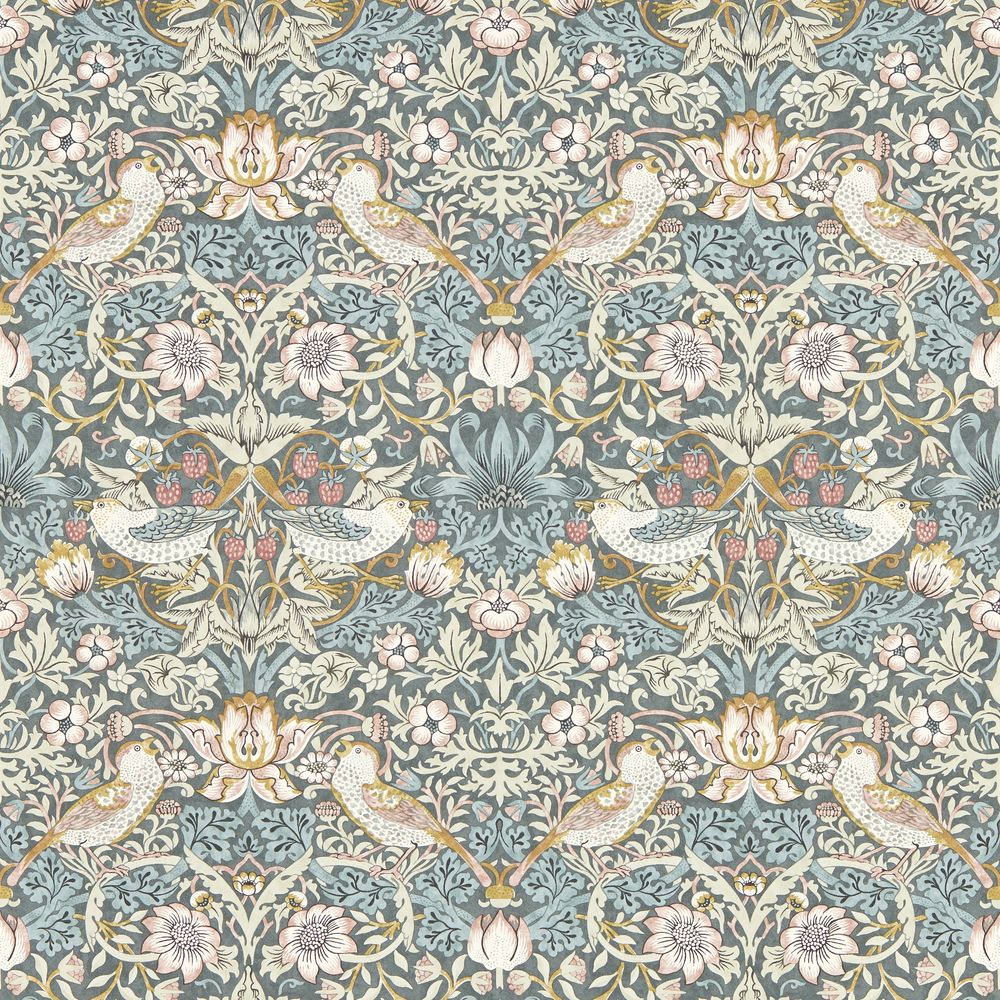 Picture of STRAWBERRY THIEF SLATE/BLUSH - W0171/05