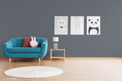 Image de Dark Blue Damask - LV3205