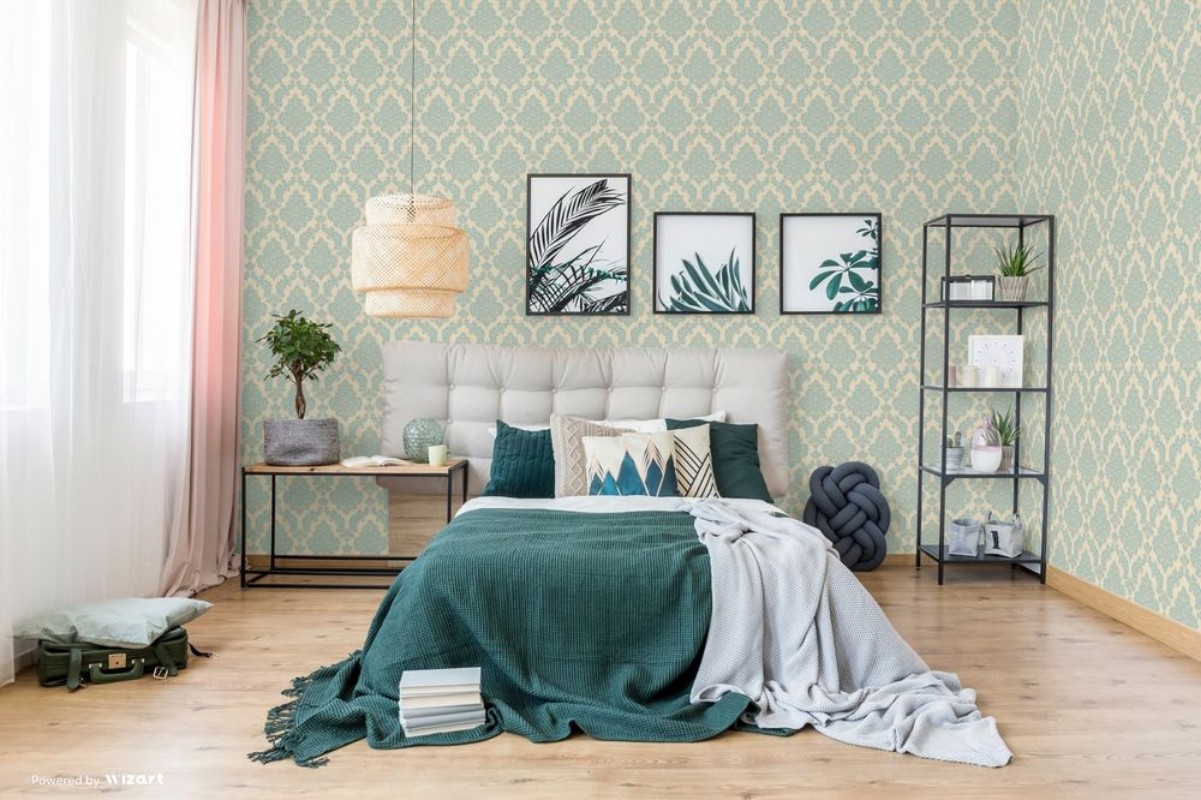 Picture of Teal Sahara Damask - SK10015