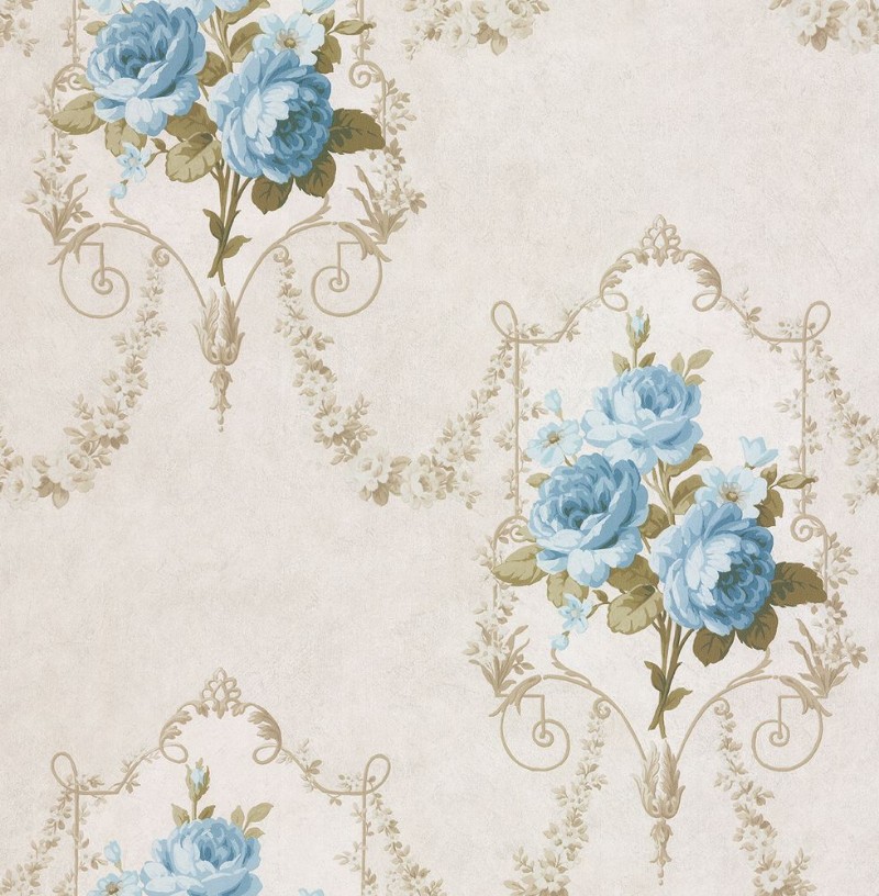 Picture of Beige & Blue Floral - DE41437