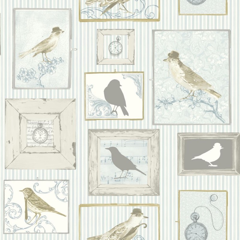 Image de Aqua Framed Birds - FI2502
