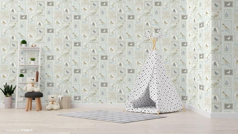 Picture of Aqua Framed Birds - FI2502