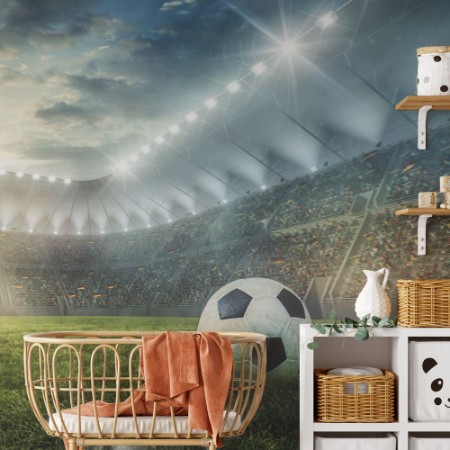 Bild på Ball on grass in football Stadium