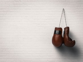 Bild von Boxing gloves on white wall