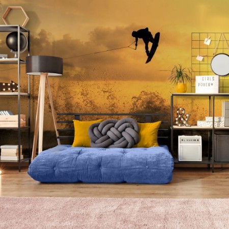 Bild på Wakeboarder Getting Air During Sunset