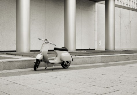 Vespa in Black and White photowallpaper Scandiwall