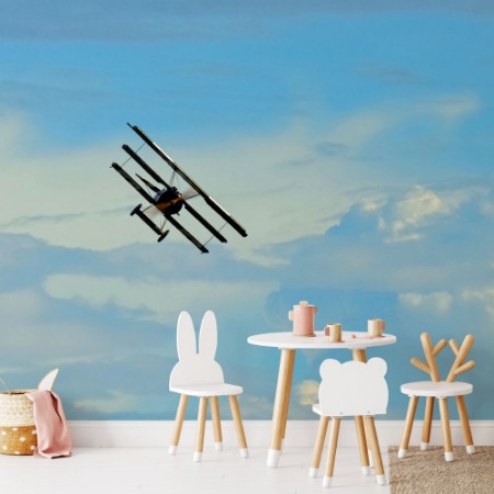 Image de Antique Plane Flying on Blue Sky