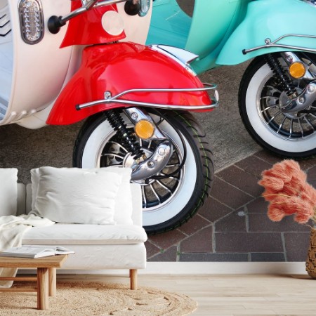 Afbeeldingen van Red and Blue Scooter Wheels