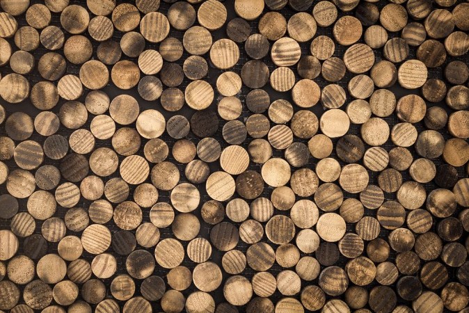 Round Wood Mosaic photowallpaper Scandiwall