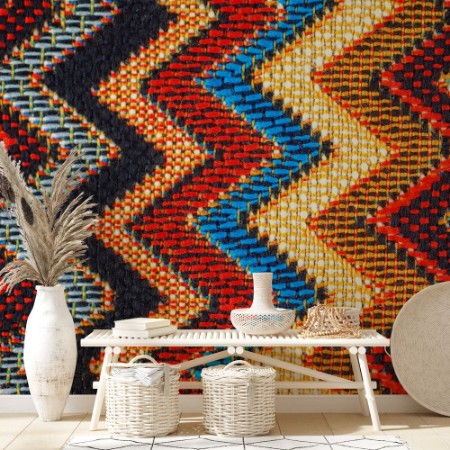 Bild på Texture of Fabric with Traditional Mexican Pattern