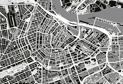 City map of Amsterdam photowallpaper Scandiwall