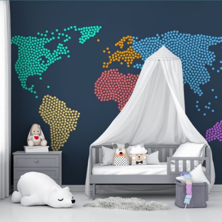 Afbeeldingen van Dotted world map