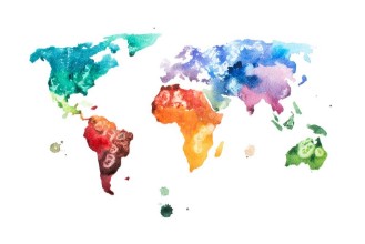 Afbeeldingen van Watercolor World Map