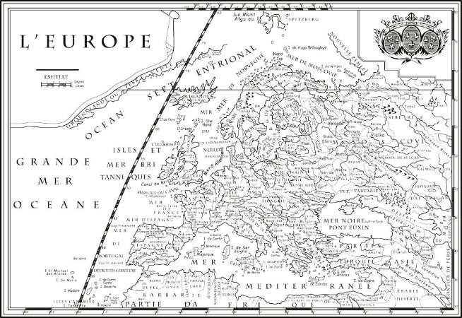 Old European map photowallpaper Scandiwall